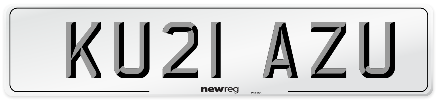 KU21 AZU Number Plate from New Reg